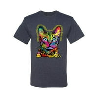 Диви боби, котките са като картофени чипсове цветни дъгови котки любители на животни Мъжки графична тениска, винтидж Heather Navy, X-Earge