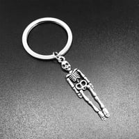 Хелоуин ключодържател Човешки скелет Форма Креативен ключ пръстен Ключов сплав висулка чанта Пандна декорация аксесоар творчески подарък
