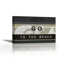 Да отидем на плажа - съвременен изящно изкуство Giclee on Canvas Gallery Wrap - Стенни декор - Арт картина - Готов за окачване