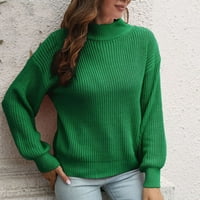 Пуловери за жени есенни и зимни ежедневни свободен Дълъг ръкав пуловер плетени есенни тенденции Пуловери зелени с-6ХЛ