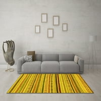 Ahgly Company Indoor Rectangle Abstract Yellow Modern Area Rugs, 8 '12'