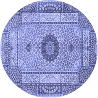Ahgly Company Indoor Round Persian Blue Traditional Area Rugs, 3 'Round