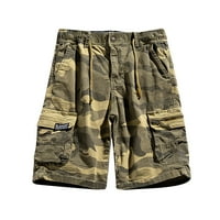 Yuwull Men's Cargo Shorts плюс размер големи и високи товарни къси панталони Мултипокета спокойни летни дробони плажа панталони панталони