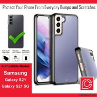Капсулен калъф, съвместим с Galaxy S [Hybrid Fusion Gel Design Slim Thin Style Soft Grip Тежък черен калъф Защитен капак] за Samsung Galaxy S 5G SM-G-G