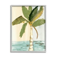 Ступел индустрии зелени Палмово дърво листа кокосови орехи плажна рамка стена изкуство, 20, дизайн от Робин Мария