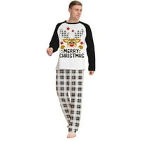 Пижама - Семеен коледна пижама комплект, черно -бял принт пижама