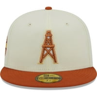 Мъжката нова ера Крем оранжев Houston Oilers Gridiron Classics City Icon 59fifty Fitted Hat