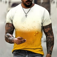 Къса риза спестявания Мъжки Октоберфест с къс ръкав Случайни кръг врата пуловер Модерен 3г печатни реалистичен печат тениска хлабав блуза
