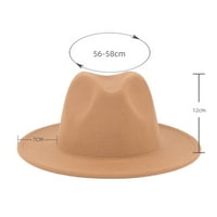 Blotona Classic Wide Brim Hat for Women Men Panama Felt Fedora Hat с колан с колан Сящ цвят Елегантно слънце плаж парти косплей шапка