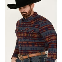 Cody James Men's Fire Water Southwestern Print с дълъг ръкав Перла Snap Western Grey X-Clarge