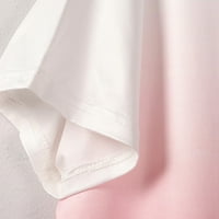Женски рокли мини къси ръкав ежедневно смяна отпечатана лятна кръгла деколте рокля розово 2xl