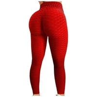 Панталони вожидаоке за жени високо упражнение талия вдигане панталони Фитнес балон бягане йога Дамски йога панталони червено л