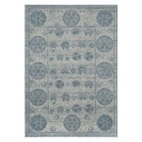 RUGS AMERICA BEVERLY COLLECTION IVORY Blue BV100A Преходна абстрактна зона Rug 4 '5'7