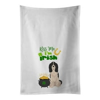 Съкровищата на Caroline Wdk4834wtkt Black English Springer Spinel Spaniel St. Patrick's Day White Kitchen Custel Комплект от ястие