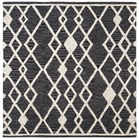 Микро-контур Donella Geometric Aztec Woulge Area Rug, въглен слонова кост, 3 '5'