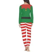 Пижами за жени комплект панталони Коледа празник семейство лек Дядо Коледа мулти-Сейсън съвпадение комплект спално облекло йога ходене есенни дрехи размер 2ХЛ
