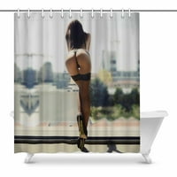 Забавна чувствена жена със секси дълги крака и токчета обувки водоустойчива завеса за душ баня 72 84
