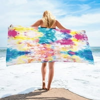AMLBB Microfiber Beach кърпа Супер лека цветна цветна кърпа за баня пясъчно одеяло за одеяло с многоцелета за пътуващ басейн на хлабина