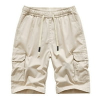 Penkiiy мъжки къси панталони товари мъже небрежни чисти цветове на открито джобни плаж работни панталони товарни къси панталони бели къси панталони
