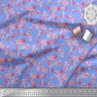 Soimoi Poly Georgette Leves Leaves & Rose Floral Print Fabric край двора
