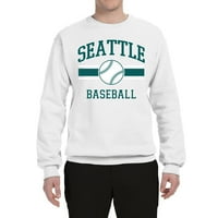 Wild Bobby City of Seattle Baseball Fantasy Fan Sports Unise Crewneck Sweatshirt, бял, малък