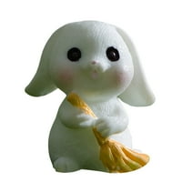 Wanwan Bunny Figurine Arctoon реалистична здрава прекрасна миниатюра на животински заек смола за кукла