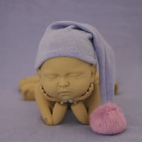 Leaftforme бебешка фотография шапка плетени плюшени топки Униза плътно цвят дълга опашка заострена шапка за реквизит