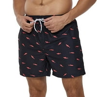 Мъжки къси панталони Хавайски принт Дишащ дишащ теглене Водоустойчиви квартални панталони Плажни къси панталони Файнални панталони