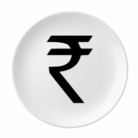 Символ на валутата Rs re Inr Plate Декоративен порцеланов салвър за хранене за хранене ястие за вечеря