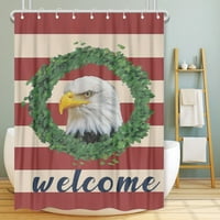 Деня на паметта американски флаг за душ завеса коледна баня завеса за душ с куки водоустойчиви миещи се, s