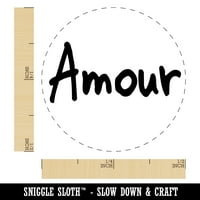 Amour Love French Fun Text Self -Anning Cubber Stamp Stamper - суха подложка - Mini