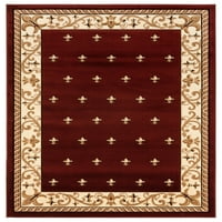 Дизайнерски домашен лебеден район Rug Wington Burgundy Flur de Lis, пускана 7 '10 10' 6 правоъгълник