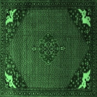 Ahgly Company Indoor Rectangle Persian Emerald Green Traditional Area Rugs, 7 '10'
