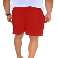 Frontwalk Мъжки плажни къси панталони Дръскателни дъна Еластична талия Лятна къси панталони тренировка Хавайски плажни дрехи мини панталони червено L