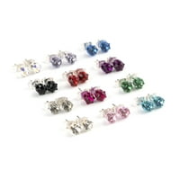 Дамски Многоцветни кристални обеци комплект, гръб, пакет, 73787