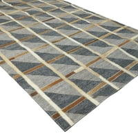 Ръчно изтъкани сиви кожени памучни килими модерни скандинавски кари