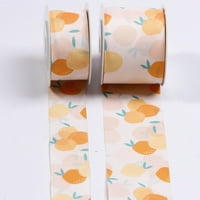 Roll Yards Fruit Pattern Grosgrain панделки Fadeless Fadeless Polyester Orange Peach Crafts Ribbon Home Decations