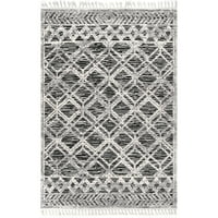 нулум Ансли Марокански решетка Пискюл площ килим, 6', сив