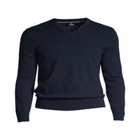 Lands's End Men's High Fine Gauge Cashmere V-nect пуловер