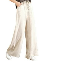 Дамски случайни Плътен цвят Шнур Памук хлабав панталони гамаши с джобове упражняване панталони за жени Плюс размер харем панталони за плюс размер жени