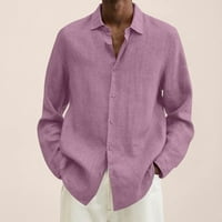 блузи с дълъг ръкав компресия за мъже мъжки мъжки ризи за мускулна рокля тънък годни стреч дълъг розов 3х-голям