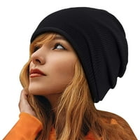 Дамски шапки Женска зимна шапка дамска хлабава шапка Голяма плетена топла зимна шапка, подходяща за студено време с един размер шапки за мъже