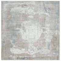 Ризи килими таванско помещение килим Лоф бежово сиво износени избледнели 7' 9 9' 9 Правоъгълник
