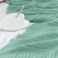 Лек кабел плета стил одеяло трикотажни текстурирани декоративни меки хвърлят одеяло за диван диван, 60 80