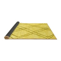 Ahgly Company Indoor Rectangle Solid Yellow Modern Area Rugs, 7 '10'
