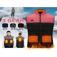 Glonme Unise Jacket Coats отопляемо жилетка Електрическо USB отопление термични жени мъже Акумулаторно тяло с цип без ръкави розово отопление m