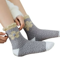 Heiheiup Термични чорапи за дамски коралови чорапи ивици чорапи цветни леки чорапи зимни чорапи чорапи пакет