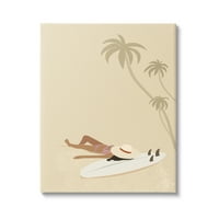 Спиеви индустрии бежови летни слънчеви банички момиче крайбрежна живопис галерия опаковани платно от печат стена изкуство