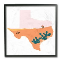 Ступел Индъстрис Югозападен пустинен пейзаж Тексаската държава очертае черна рамка, 12, дизайн от Виктория кукла