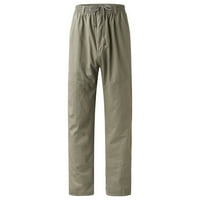 Leey-World работни панталони за мъже ежедневни плажни панталони еластични свободни годни леки лени летни панталони сиви, xl